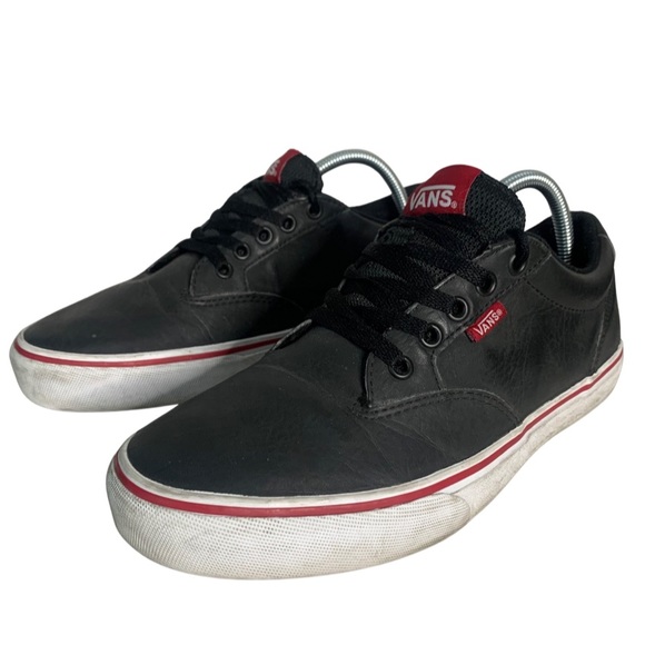 Vans Men’s Leather Lace Up Low Top Athletic Casual Sneaker Shoes Size 8.5